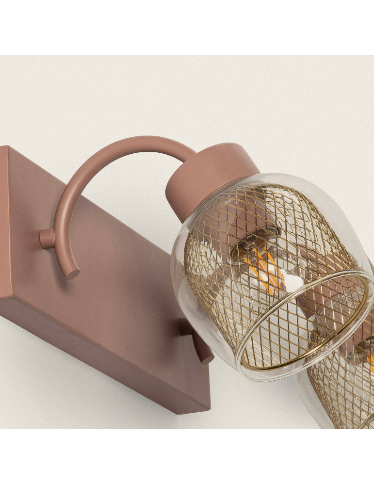 Lampe Murale Métal et Verre Aziel 2 Spots