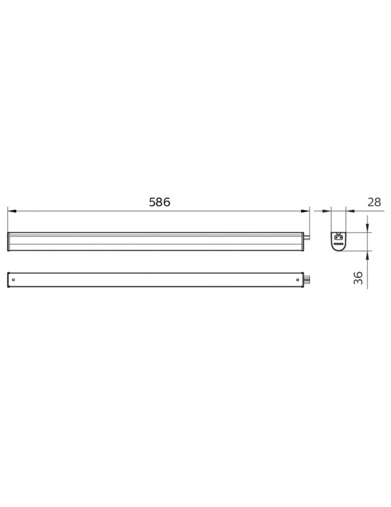Réglette LED PHILIPS 10W Ledinaire Batten 60cm Raccordable BN021C