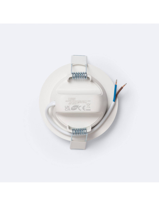 Spot Downlight LED 4W Rond Blanc Coupe Ø 85 mm