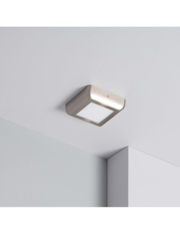 Plafonnier LED Carré Métal Design Silver 6W 120x120mm