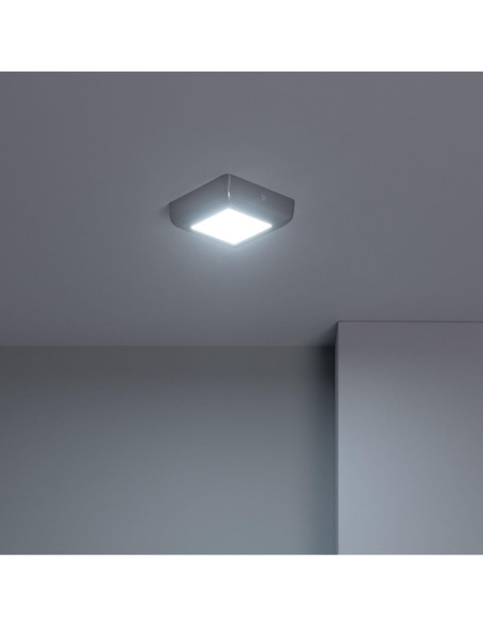 Plafonnier LED Carré Métal Design Silver 6W 120x120mm