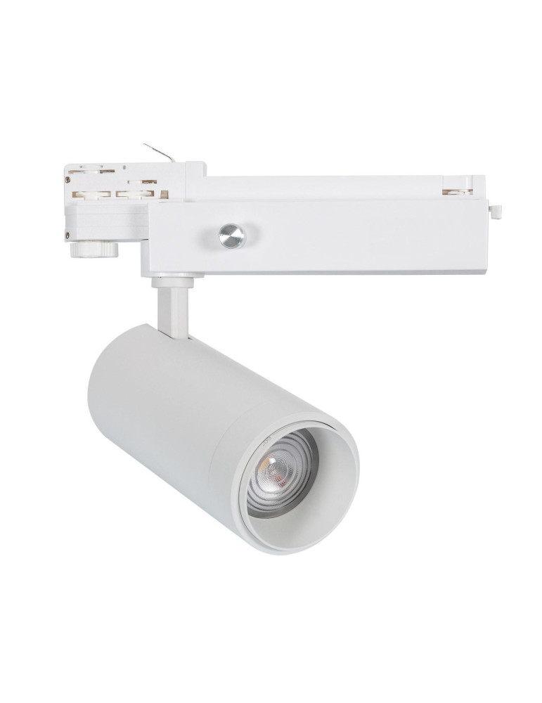 Spot LED sur Rail Triphasé 30W Dimmable Wolf Multiangle 15-60º Blanc