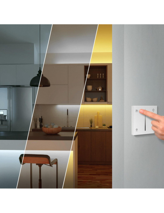 Contrôleur Variateur Murale Tactile pour Ruban LED 12/48V DC Monochrome RF