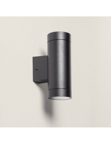 Applique Murale Extérieure Aluminium Double Éclairage Noire Oakham