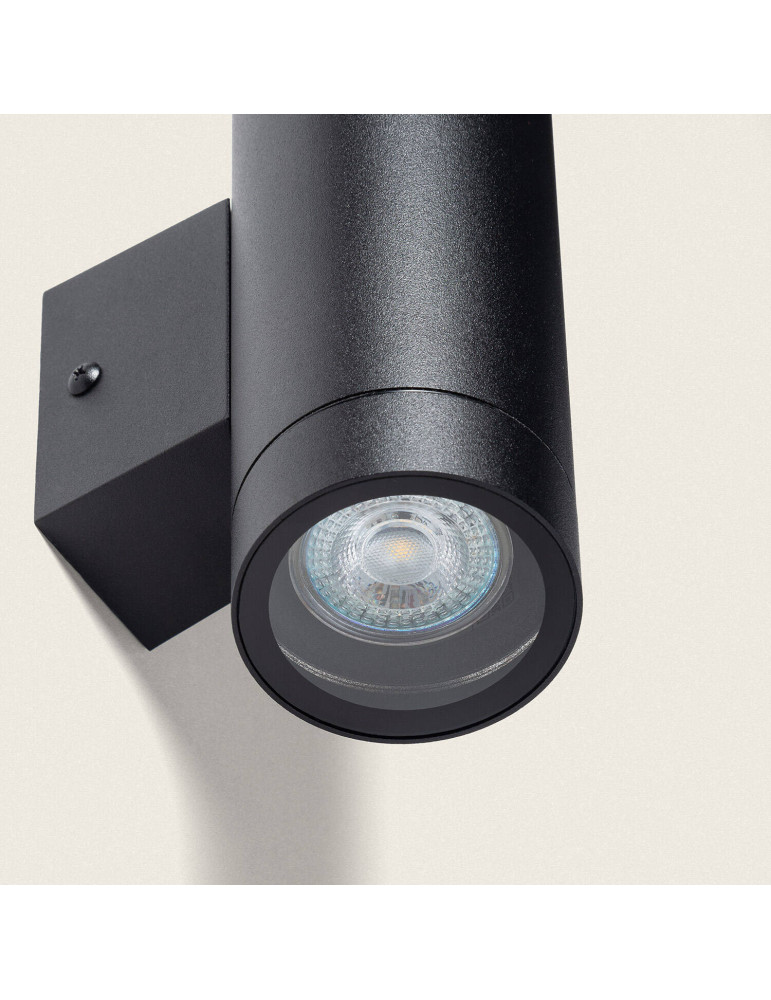 Applique Murale Extérieure Aluminium Double Éclairage Noire Oakham