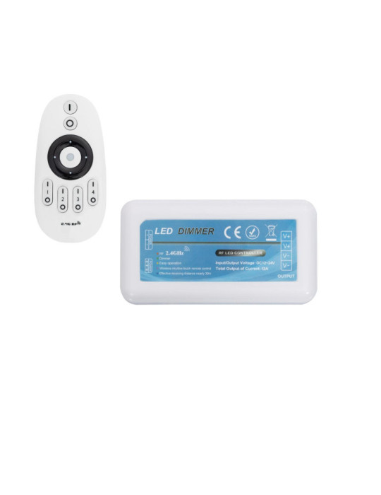 Contrôleur Variateur Monochrome 12/24V DC avec Télécommande RF 4 Zones