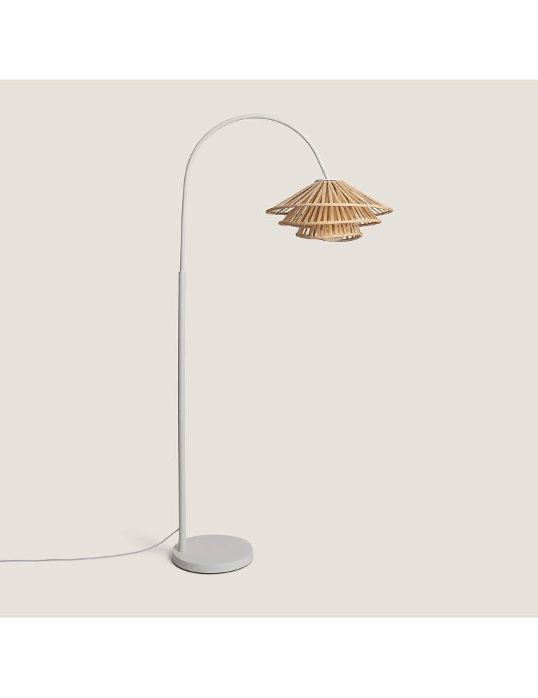 Lampadaire Métal et Bambou Ailén