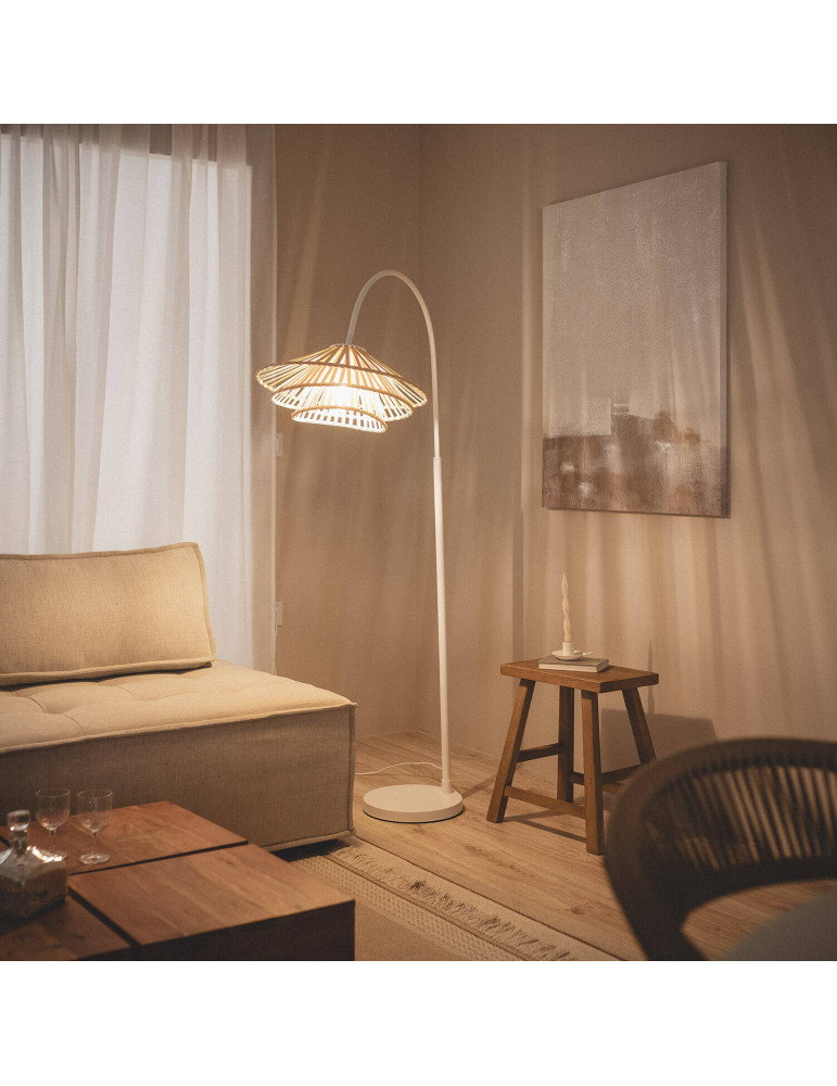 Lampadaire Métal et Bambou Ailén