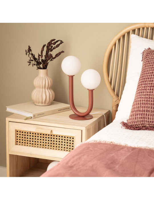 Lampe à Poser Métal et Verre Zeina