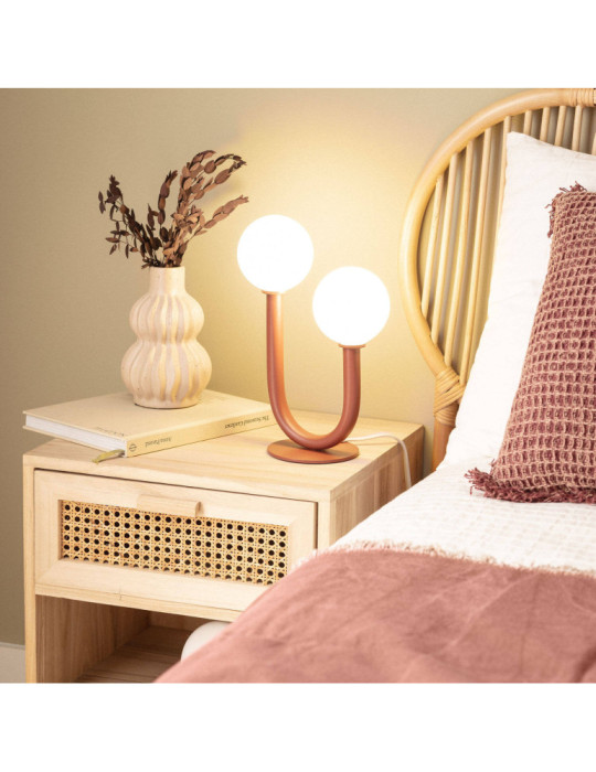 Lampe à Poser Métal et Verre Zeina