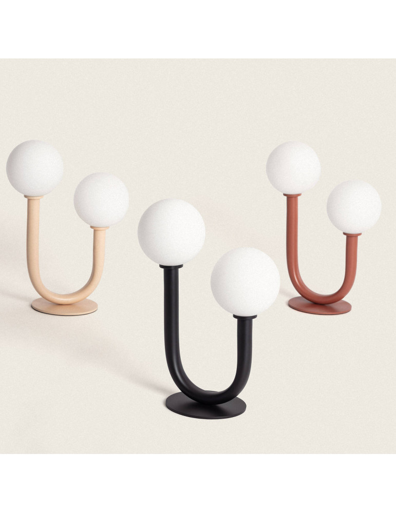 Lampe à Poser Métal et Verre Zeina