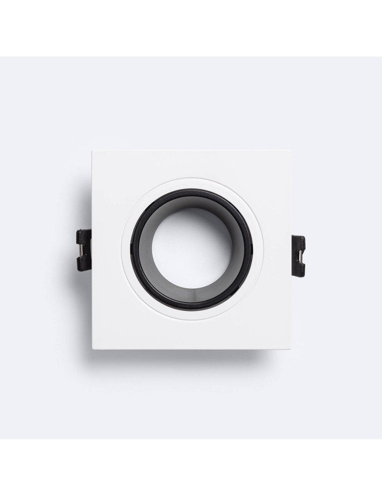 Collerette Downlight Carrée Orientable pour Ampoule LED GU10 / GU5.3 Coupe Ø 75 mm