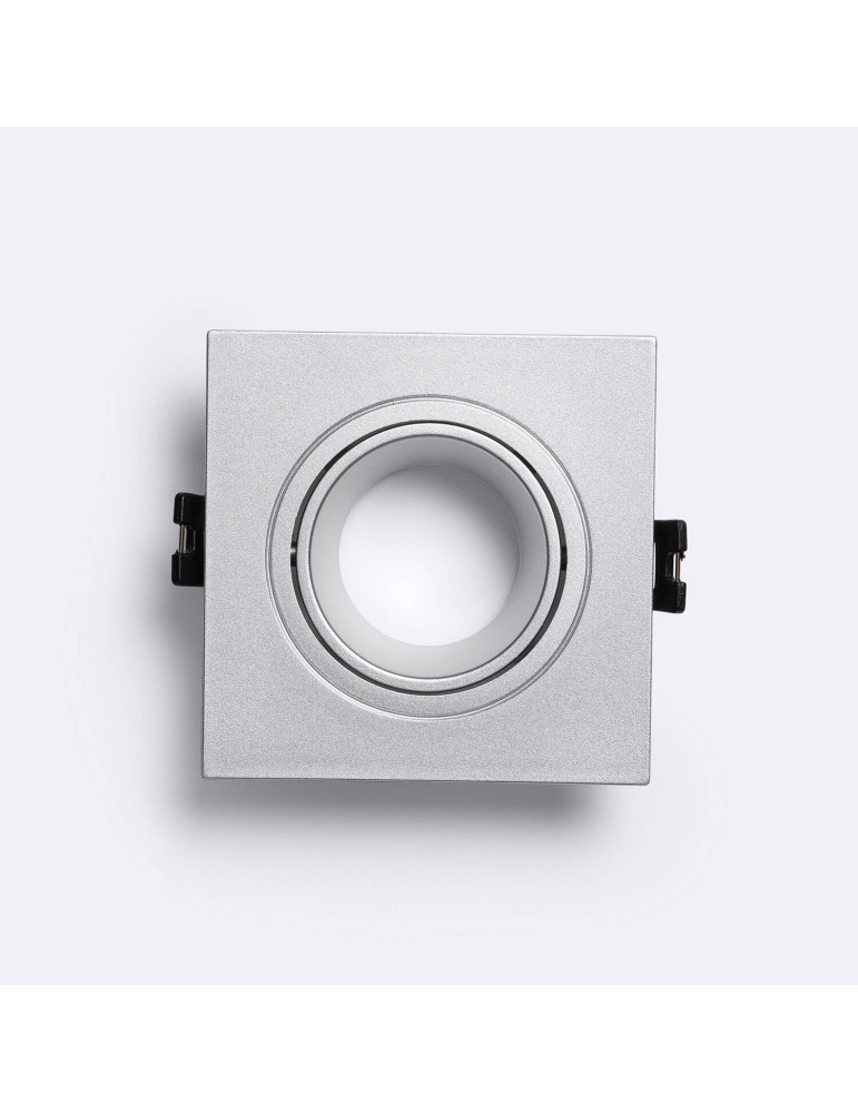 Collerette Downlight Carrée Orientable pour Ampoule LED GU10 / GU5.3 Coupe Ø 75 mm