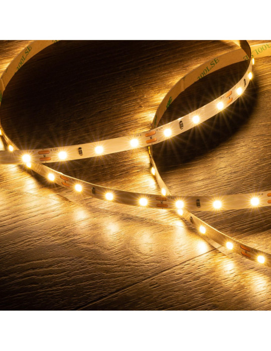 Ruban LED 12V DC SMD2835 60LED/m 5m IP20 Largeur 8mm Coupe 5cm