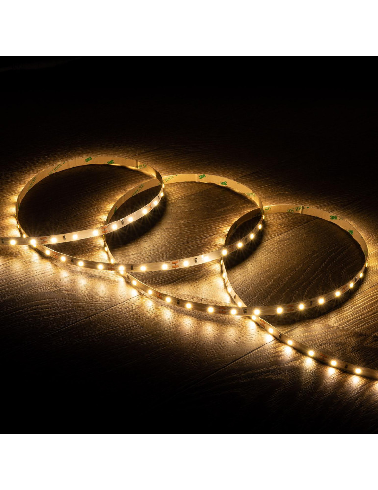 Ruban LED 12V DC SMD2835 60LED/m 5m IP20 Largeur 8mm Coupe 5cm