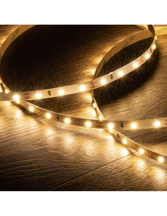 Ruban LED 12V DC SMD2835 60LED/m 5m IP20 Largeur 8mm Coupe 5cm