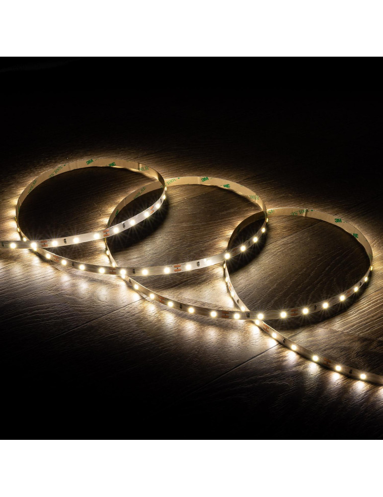 Ruban LED 12V DC SMD2835 60LED/m 5m IP20 Largeur 8mm Coupe 5cm