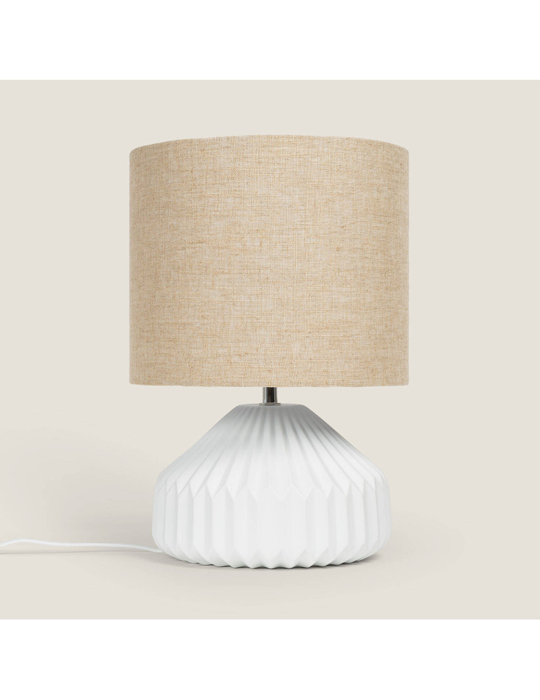 Lampe à Poser Porcelaine et Tissu Monduver