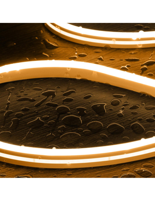 Gaine Néon LED 48V DC 120 LED/m Blanc Chaud IP65 sur Mesure Coupe tous les 5 cm