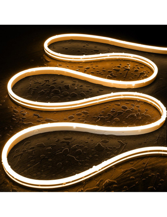 Gaine Néon LED 48V DC 120 LED/m Blanc Chaud IP65 sur Mesure Coupe tous les 5 cm Gaine Néon LED 48V DC 120 LED/m Blanc Chaud IP65 sur Mesure Coupe tous les 5 cm