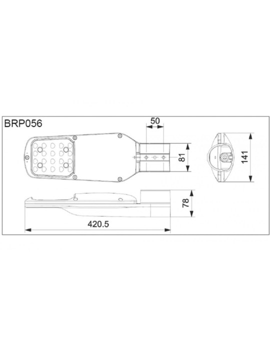 Lampadaire LED 42W PHILIPS Ledinaire Streetlight IP65 BRP056