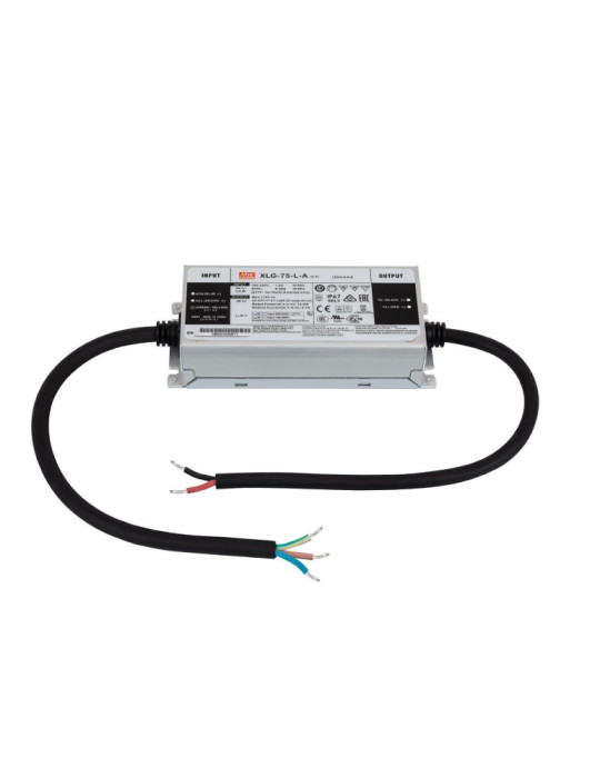 Driver MEAN WELL 100-240V IP67 Sortie 53-107V DC 700-1050mA 75W XLG-75-L-A