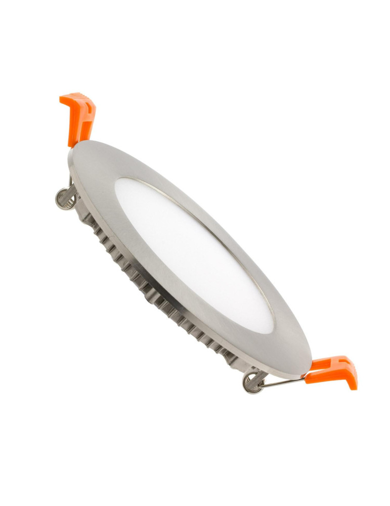 Dalle LED 6W Ronde Extra-Plate Coupe Ø 110 mm Argentée