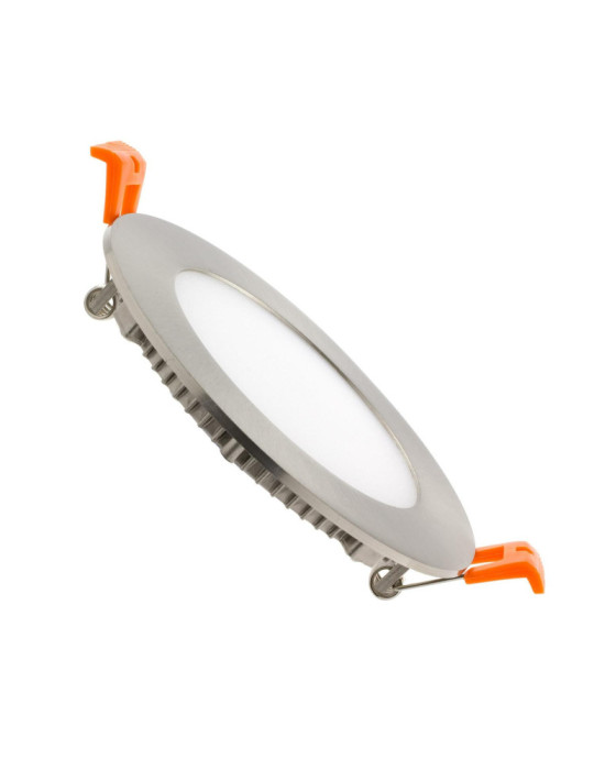 Dalle LED 6W Ronde Extra-Plate Coupe Ø 110 mm Argentée