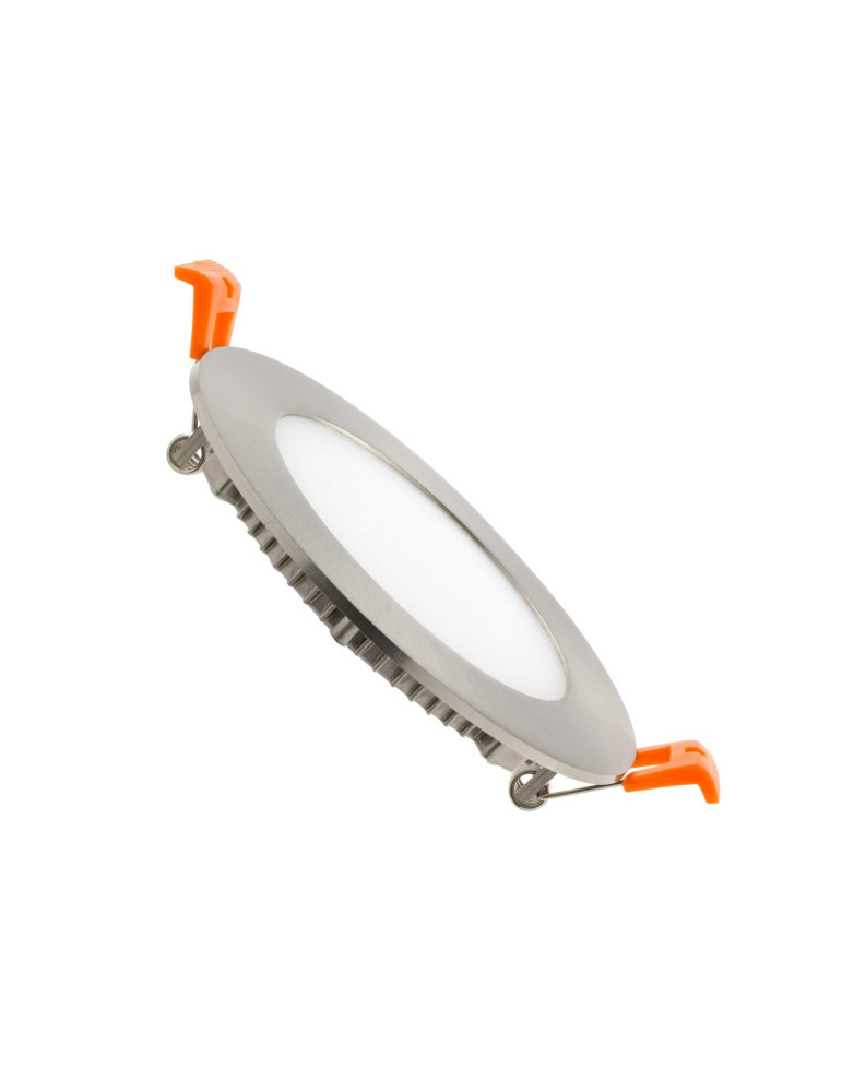 Dalle LED 6W Ronde Extra-Plate Coupe Ø 110 mm Argentée