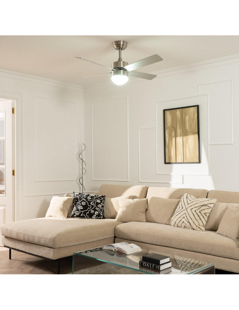 Ventilateur de Plafond Silencieux Cygnus Niquel 107cm Moteur DC