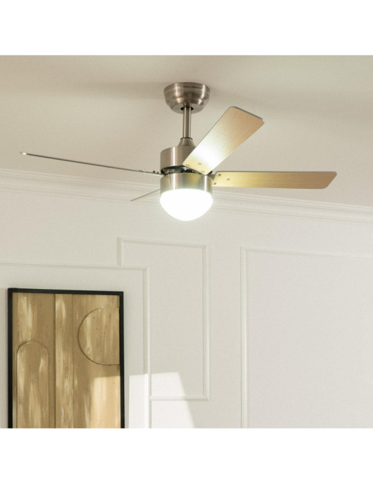 Ventilateur de Plafond Silencieux Cygnus Niquel 107cm Moteur DC