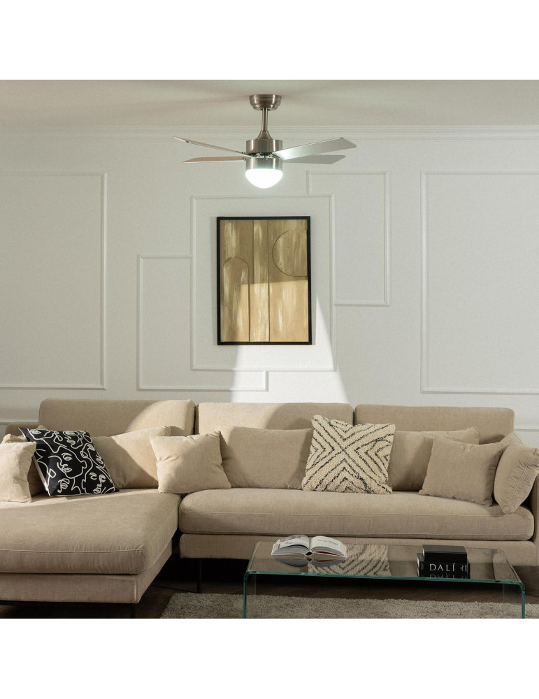 Ventilateur de Plafond Silencieux Cygnus Niquel 107cm Moteur DC