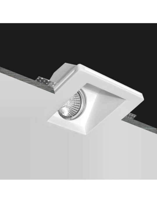 Collerette Downlight Intégration Plâtre/Pladur Carrée Accent pour Ampoule LED GU10/GU5.3 Coupe 123x123 mm UGR17