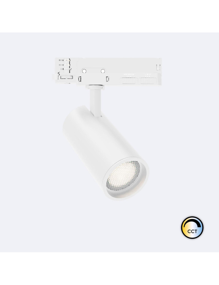 Spot LED Fasano Anti-éblouissement 30W CCT pour Rail Triphasé Dimmable Blanc