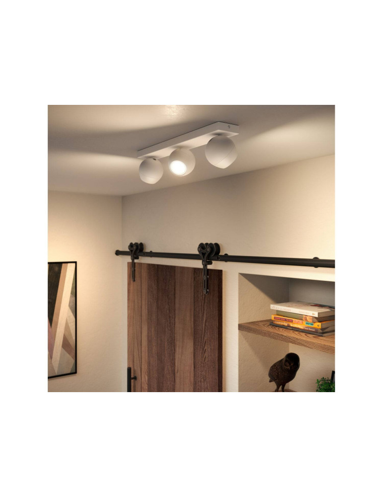 Plafonnier White Ambiance Buckram 3 Spots GU10 PHILIPS Hue