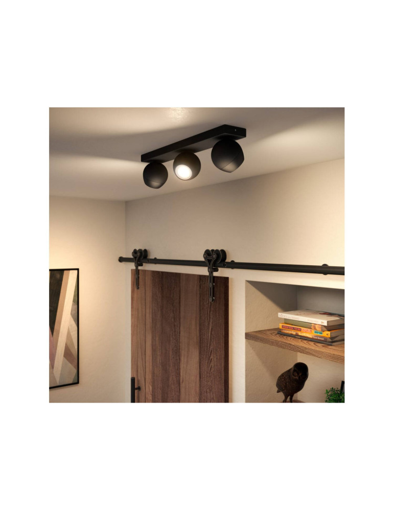 Plafonnier White Ambiance Buckram 3 Spots GU10 PHILIPS Hue