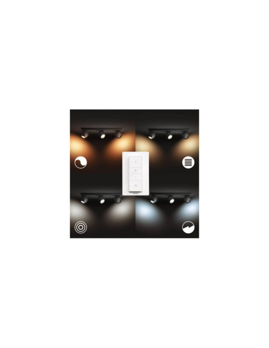Plafonnier White Ambiance Buckram 3 Spots GU10 PHILIPS Hue