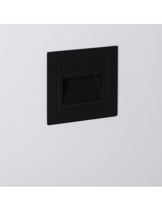 Balise LED Extérieure 3W Encastrable au Mur Carée Wabi Noire Balise LED Extérieure 3W Encastrable au Mur Carée Wabi Noire