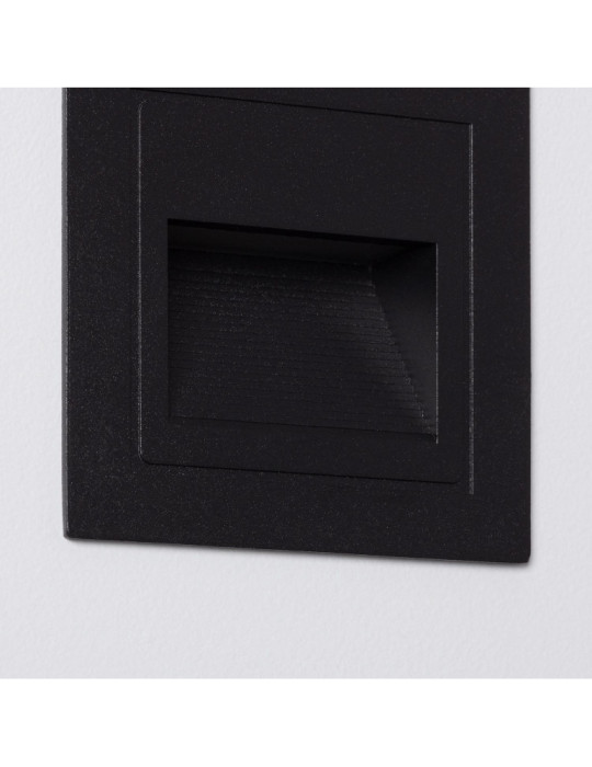 Balise LED Extérieure 3W Encastrable au Mur Carée Wabi Noire