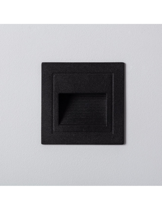 Balise LED Extérieure 3W Encastrable au Mur Carée Wabi Noire