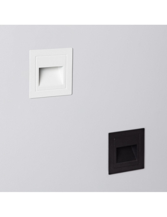Balise LED Extérieure 3W Encastrable au Mur Carée Wabi Noire