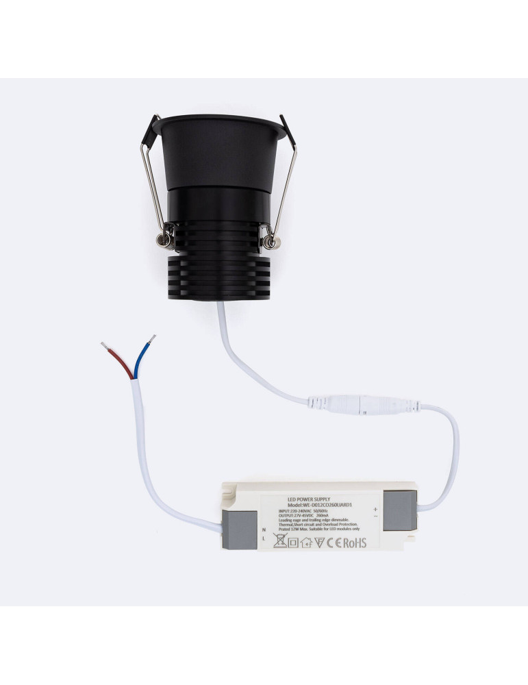 Spot Downlight LED 12W Rond MINI Dimmable Dim to Warm Coupe Ø 65 mm