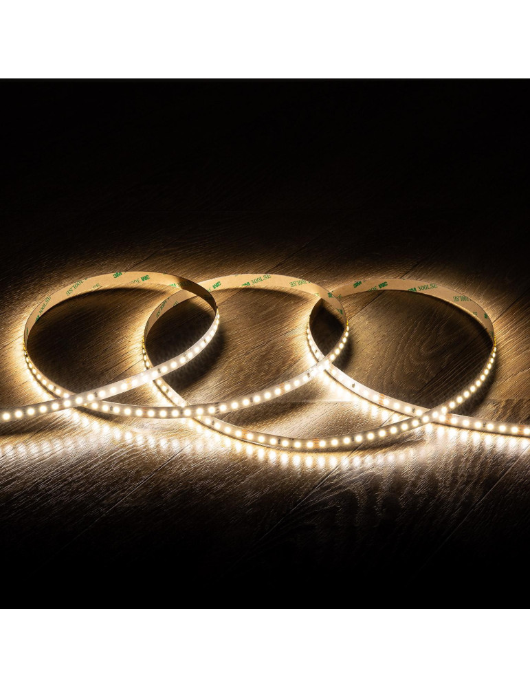 Ruban LED 24V DC SMD2835 120LED/m IP20 20m Largeur 10mm Coupe 5cm Longue Distance