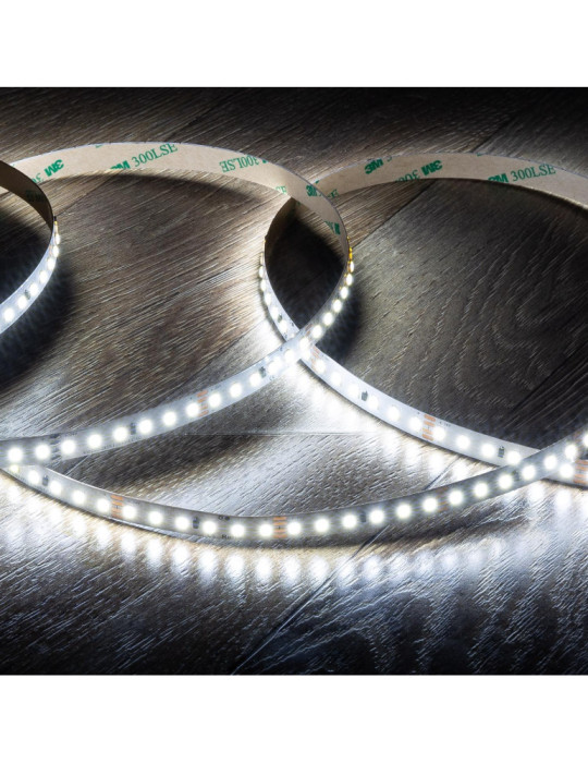 Ruban LED 24V DC SMD2835 120LED/m IP20 20m Largeur 10mm Coupe 5cm Longue Distance