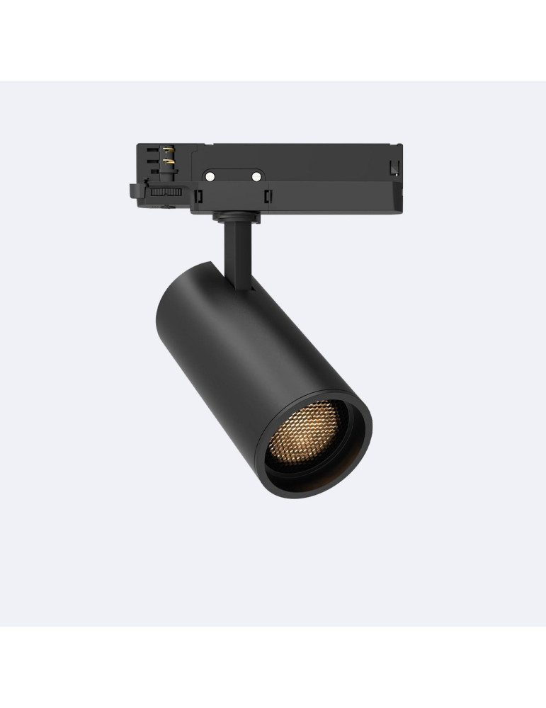 Spot LED sur Rail Triphasé 40W Fasano Anti-éblouissement Dimmable Noir