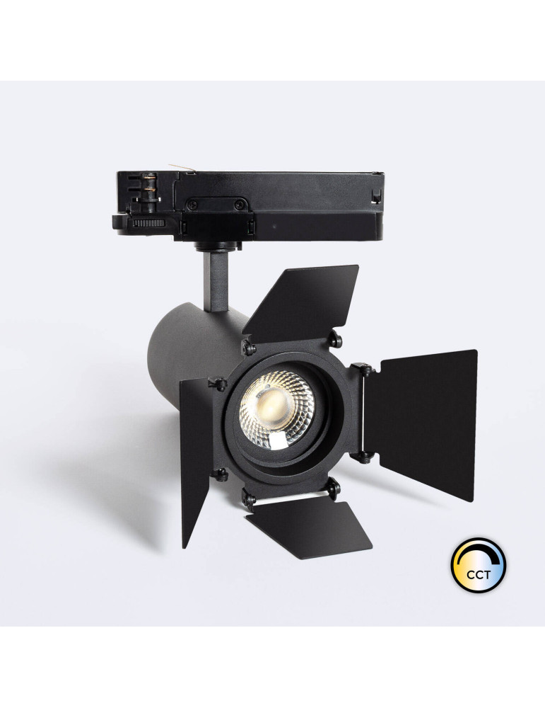Spot LED Fasano Cinéma 30W CCT pour Rail Triphasé Dimmable Noir Spot LED Fasano Cinéma 30W CCT pour Rail Triphasé Dimmable Noir