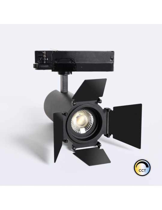Spot LED Fasano Cinéma 30W CCT pour Rail Triphasé Dimmable Noir Spot LED Fasano Cinéma 30W CCT pour Rail Triphasé Dimmable Noir