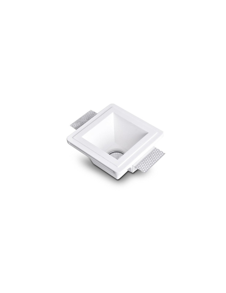 Collerette Downlight Intégration Plâtre/Pladur Carrée pour Ampoule LED GU10/GU5.3 Coupe 153x153 mm UGR17