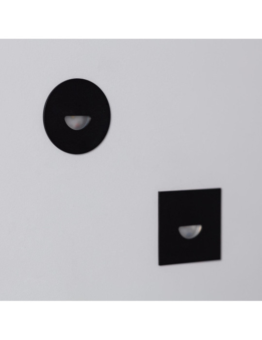 Balise LED Extérieure 2W Encastrable au Mur Ronde Guell Noire