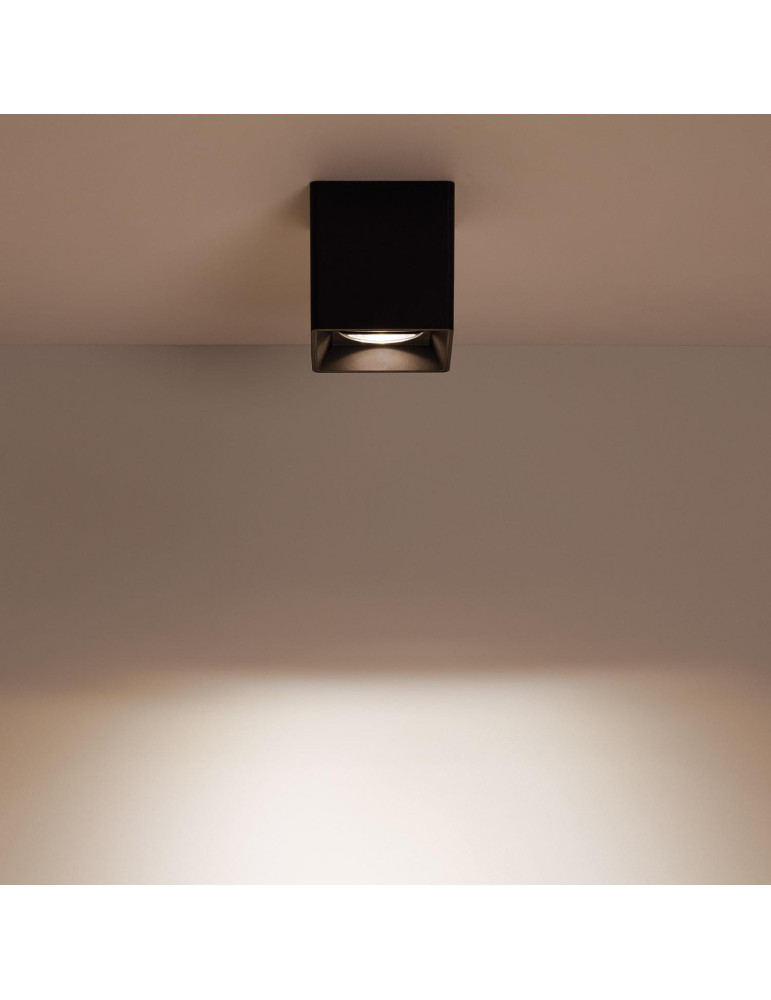Plafonnier Space Carré Noir avec Ampoule GU10